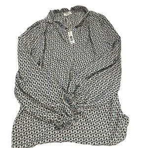 NWT Max Studio Womens Long Sleeve Leaf Pattern Blouse